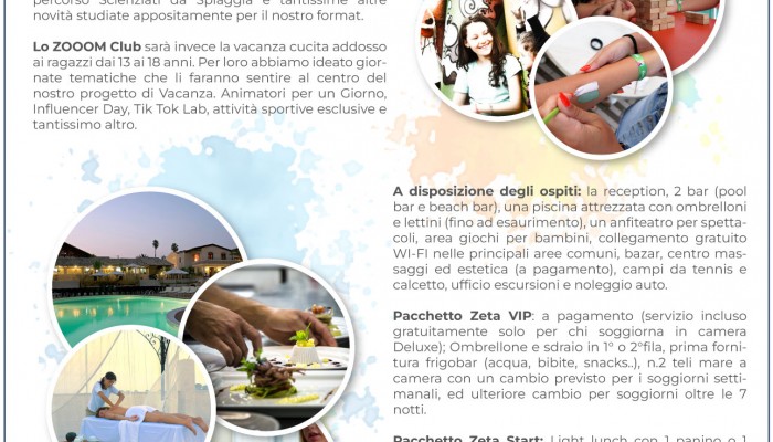 Zeta Resort Donnalucata programma estate 2023